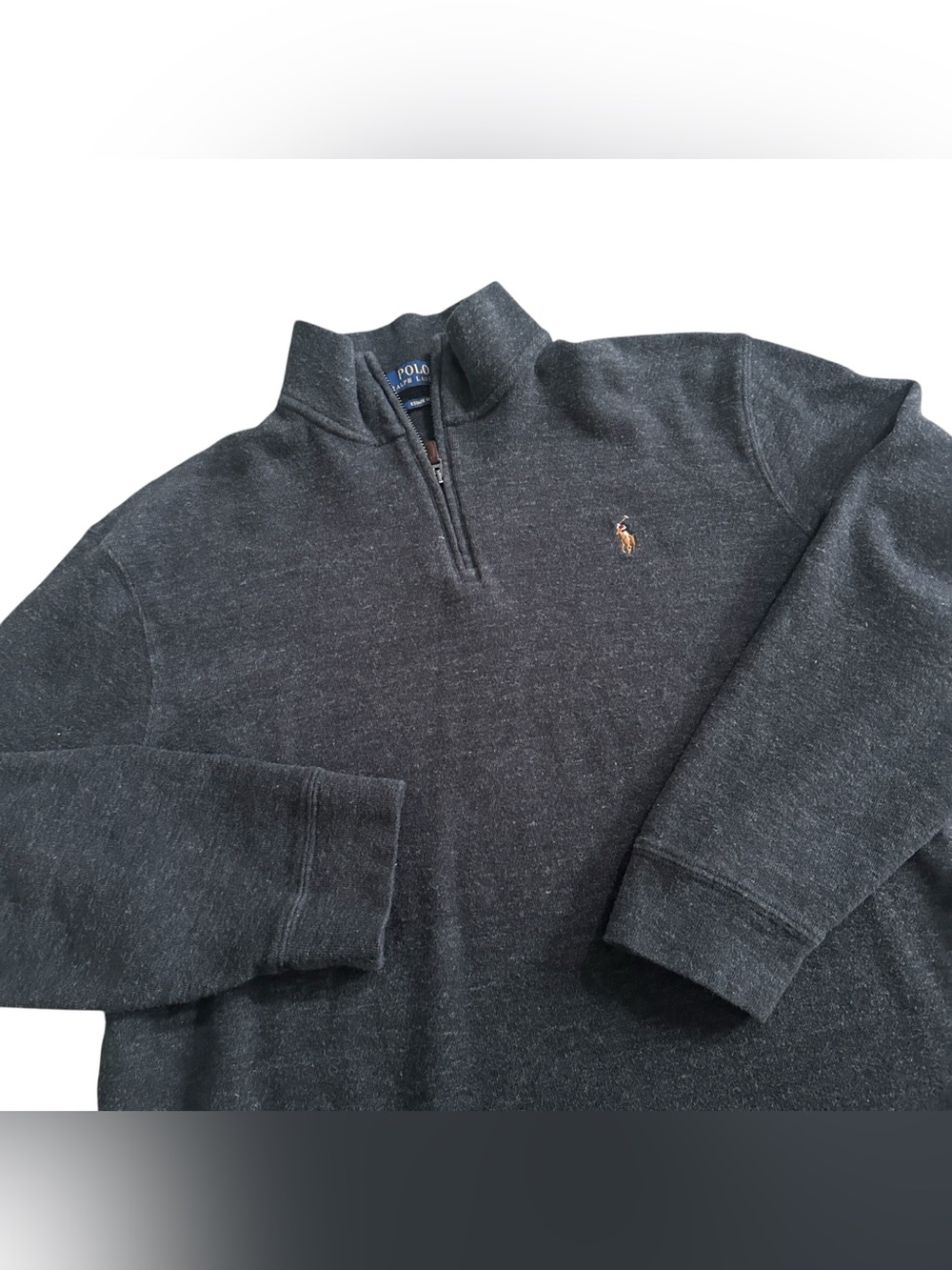 Polo Ralph Lauren Estate Rib 1/4 Zip Gray Sweater Mens XL